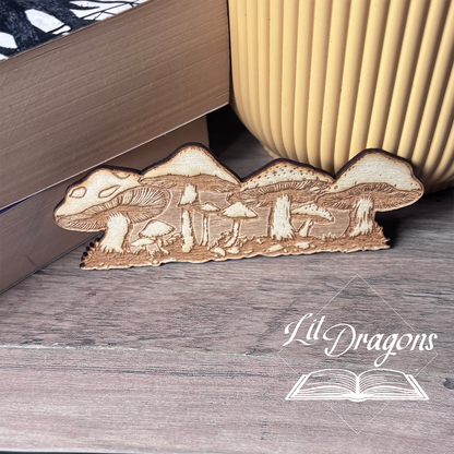 Wooden Mushroom Engraved bookmark