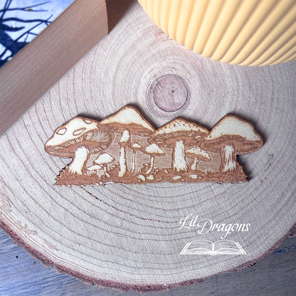 Wooden Mushroom Engraved bookmark