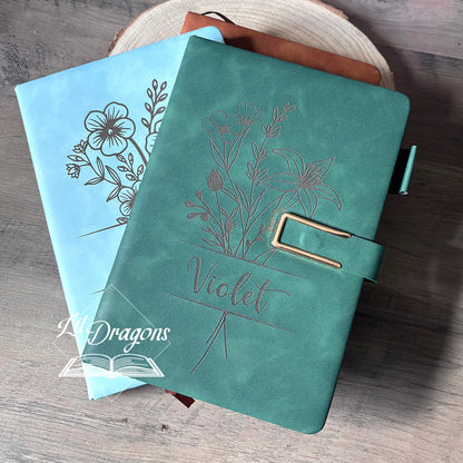 Personalised PU Leather Notebook Floral