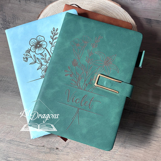 Personalised PU Leather Notebook Floral
