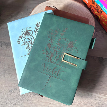 Personalised PU Leather Notebook Floral
