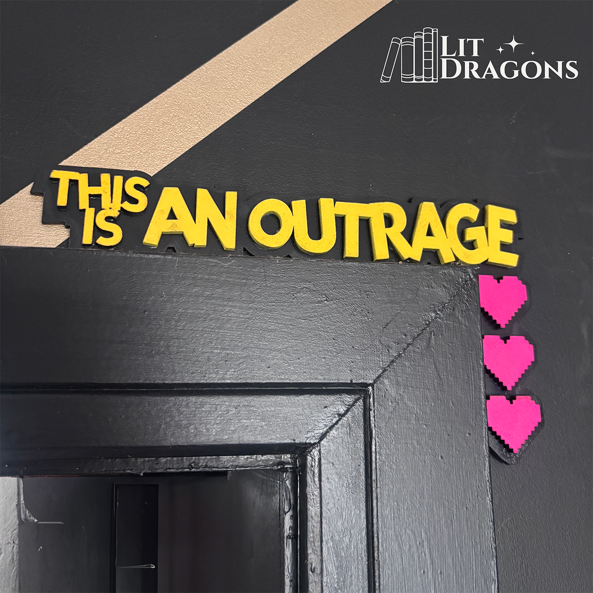 This is an Outrage, Dungeon Crawler Carl, Wooden Door Topper