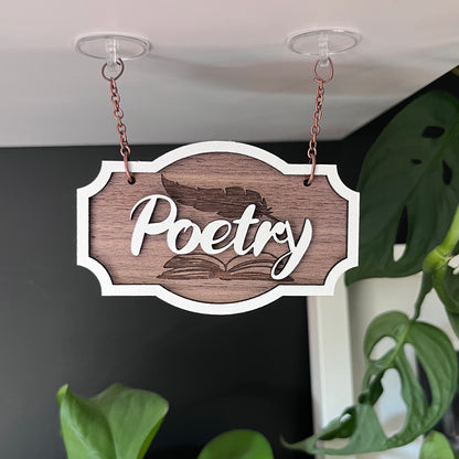 Poetry Shelf Sign - Shelf Hangers