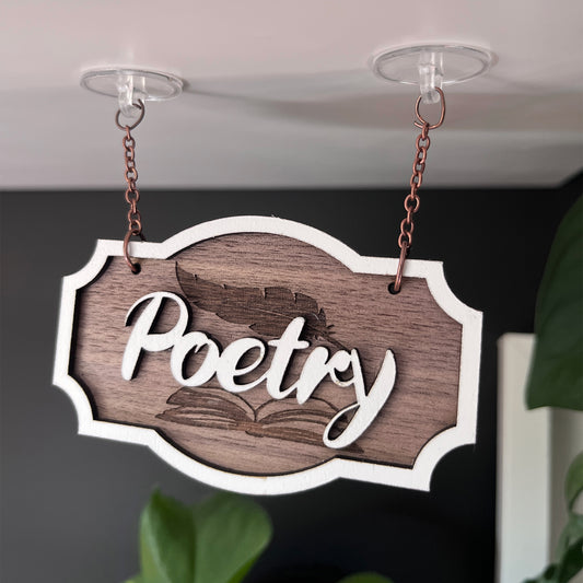 Poetry Shelf Sign - Shelf Hangers