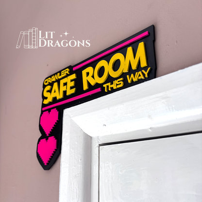 Dungeon Crawler Carl Door Topper, Safe Room Wooden Door Sign