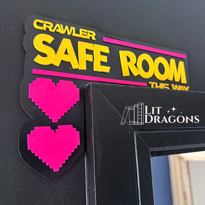 Dungeon Crawler Carl Door Topper, Safe Room Wooden Door Sign