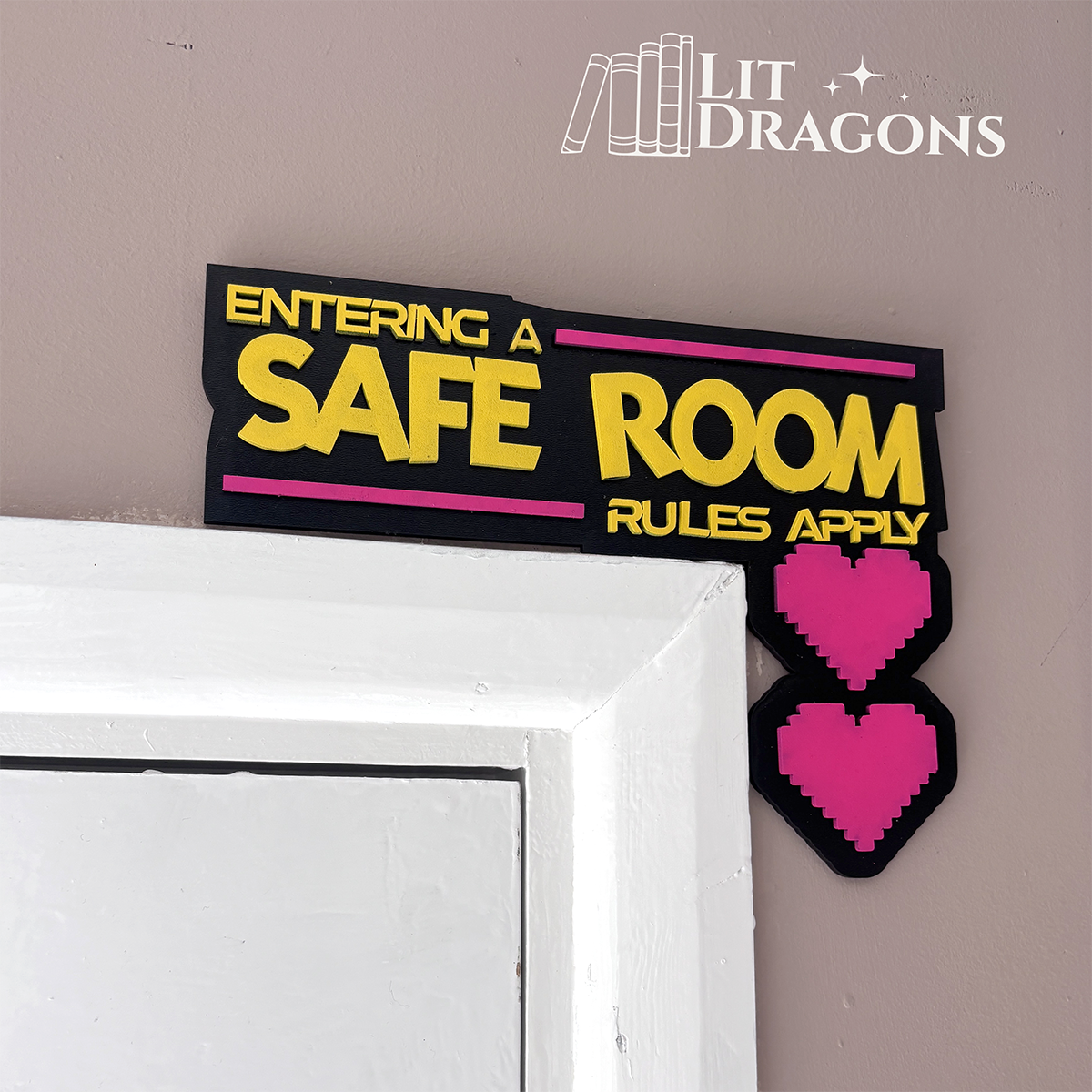 Dungeon Crawler Carl Door Topper, Safe Room Wooden Door Sign