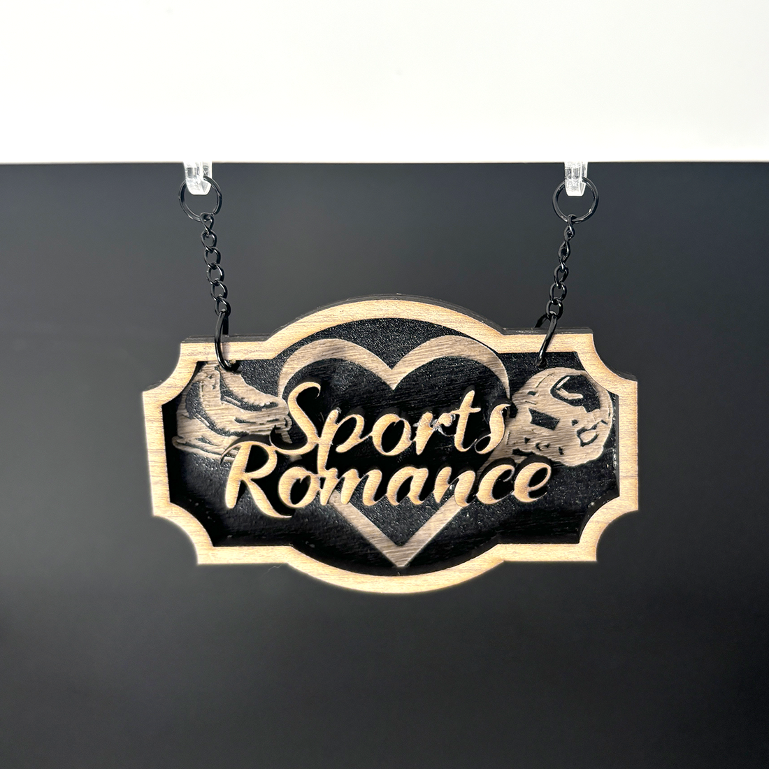 Sports Romance bookshelf Sign - Shelf Hanger