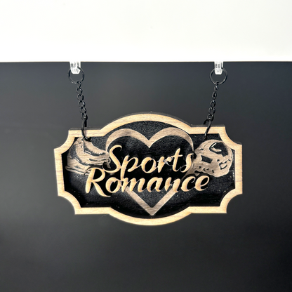 Sports Romance bookshelf Sign - Shelf Hanger