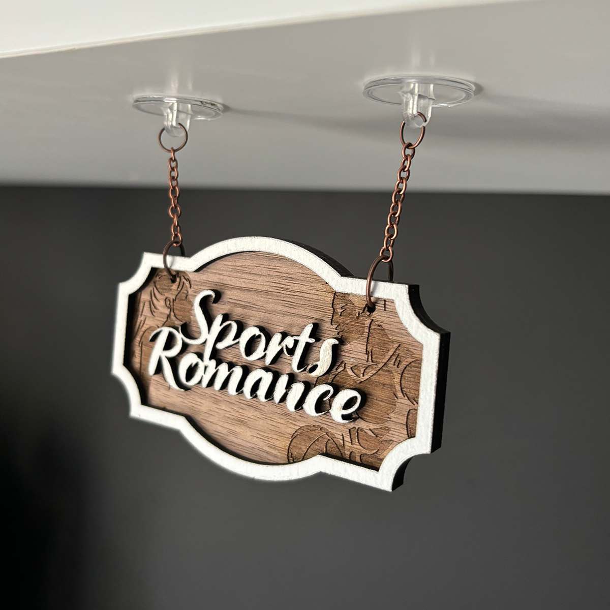 Sports Romance bookshelf Sign - Shelf Hanger