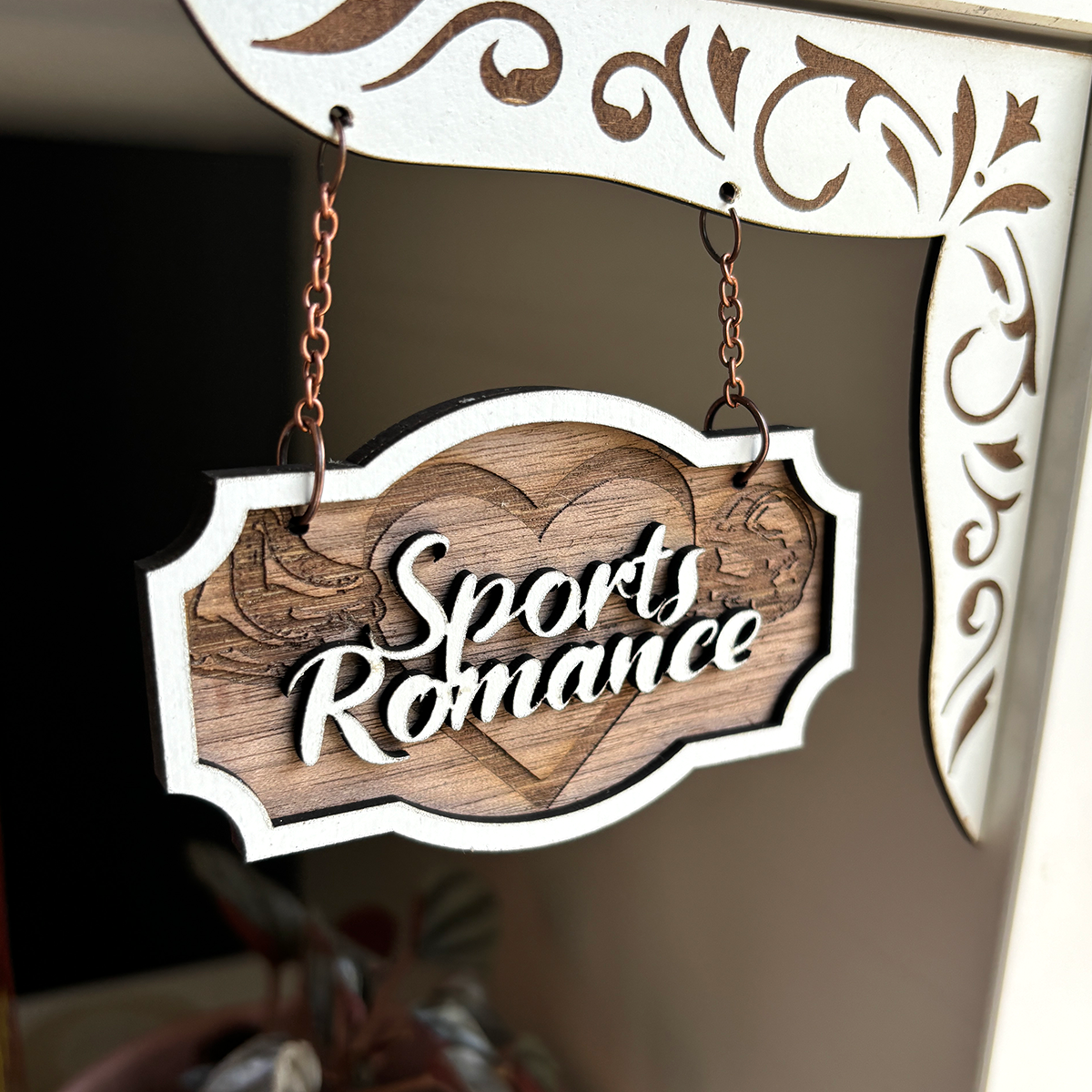 Sports Romance bookshelf Sign - Shelf Hanger