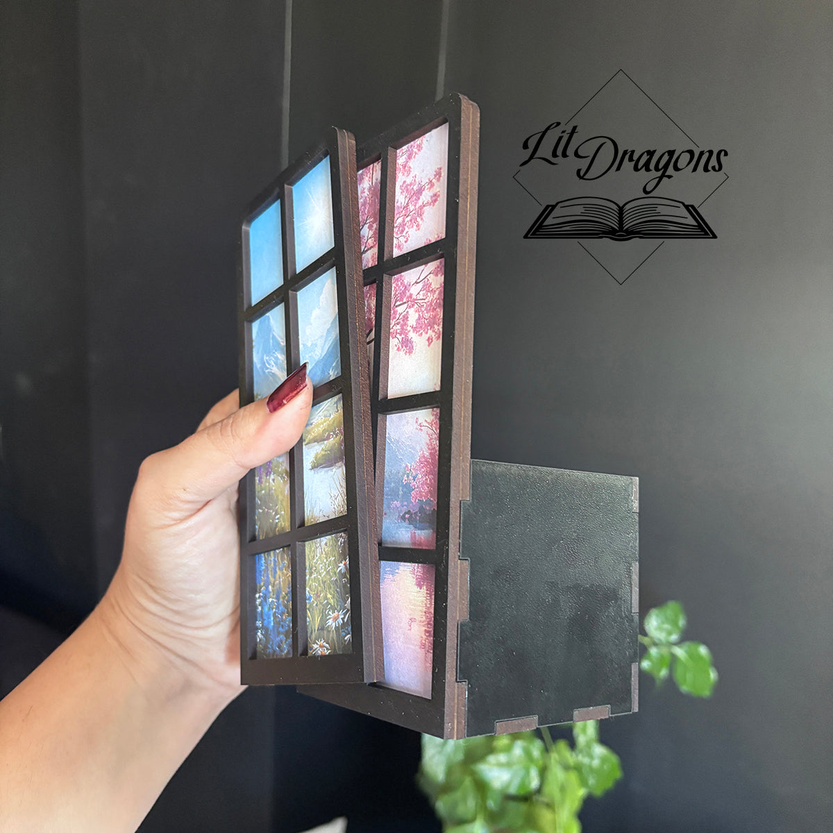 Seasonal Window Scene Bookmark Box and Decor