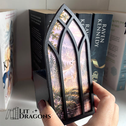 Fantasy Stag Bookmark box, Bookcase Window with Bookmark box