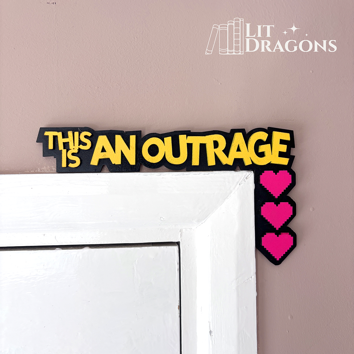This is an Outrage, Dungeon Crawler Carl, Wooden Door Topper