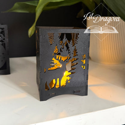 Throne of Glass book lantern, LED wooden book candle