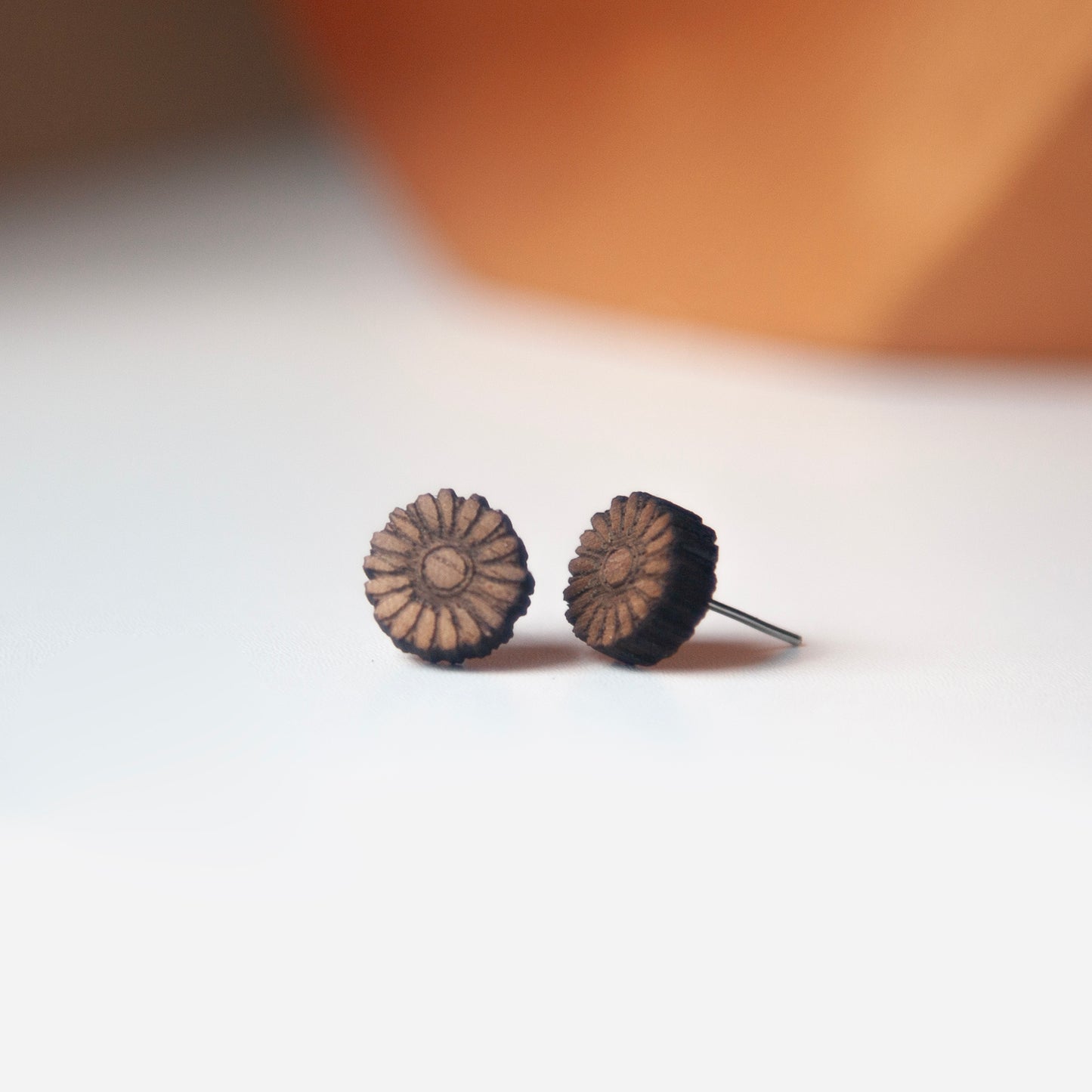 Daisy Earrings - Wooden Handmade Earrings