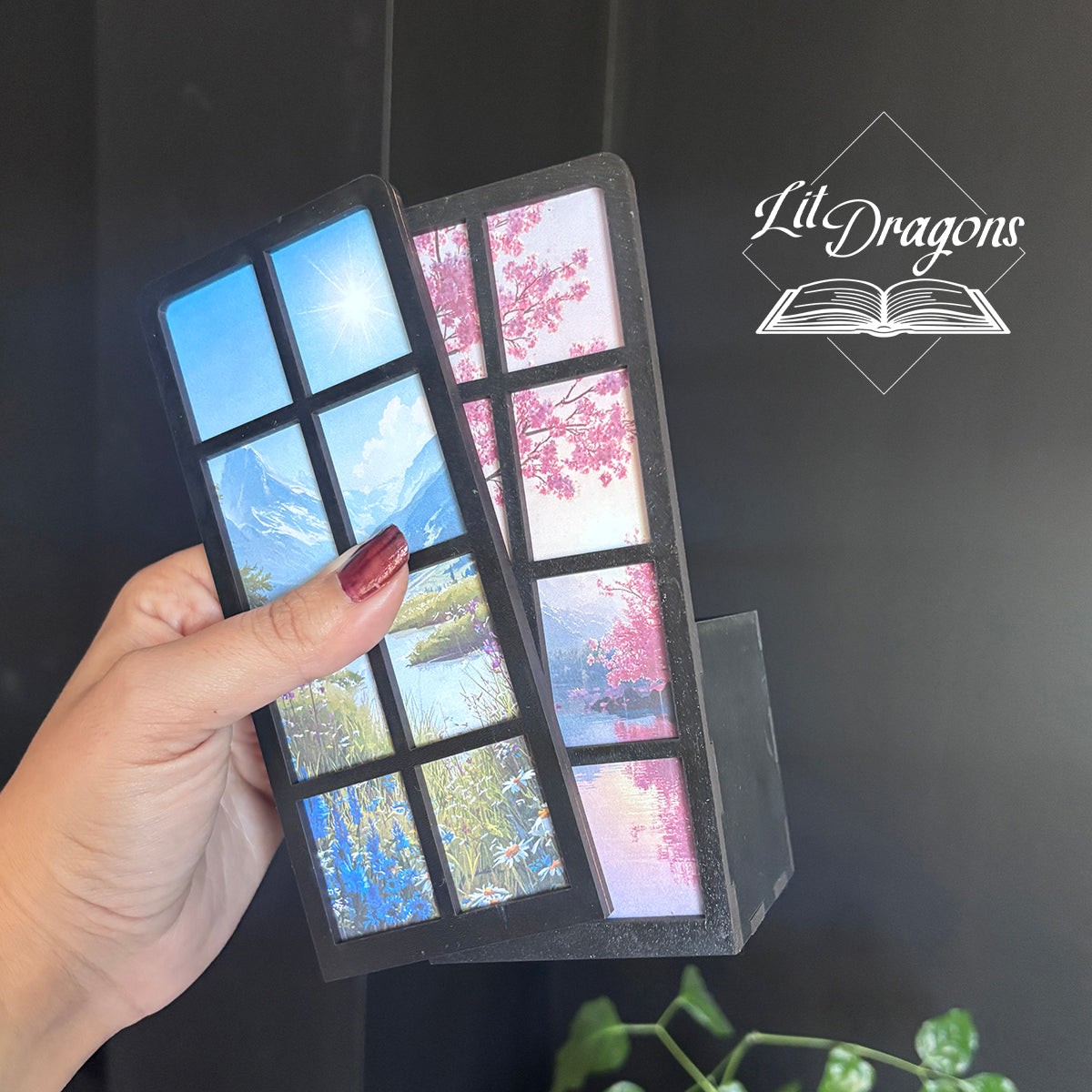 Seasonal Window Scene Bookmark Box and Decor