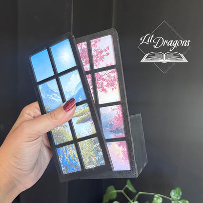Seasonal Window Scene Bookmark Box and Decor
