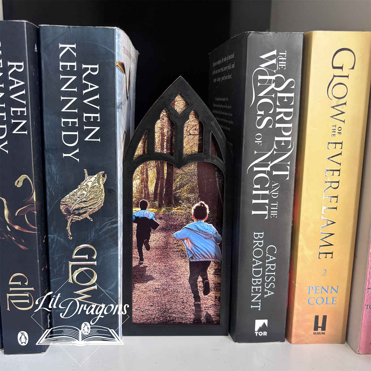 Personalised Photo Window Bookmark box, Bookcase Window with Bookmark box