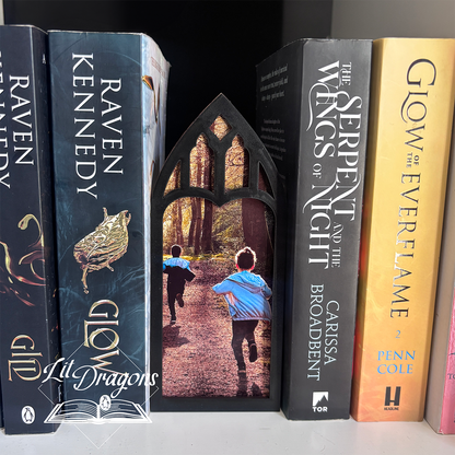 Personalised Photo Window Bookmark box, Bookcase Window with Bookmark box